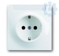 Розетка 1-м СП Impuls 16А IP21 250В Schuko с полем для надписи альп. бел. ABB 2CKA002011A2712