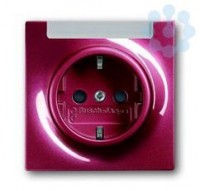 Розетка Schuko Impuls 16А 250В с полем для надписи бордо/ежевика ABB 2011-0-3869
