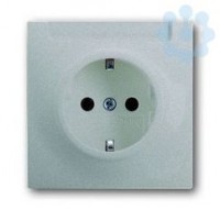 Розетка 1-м СП 1мод. Impuls 16А IP21 250В Schuko с полем для надписи серебр. метал. ABB 2CKA002011A3847