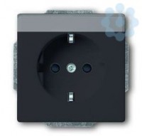 Розетка 1-м СП Solo/future 16А IP20 250В Schuko с полем для надписи антрацит ABB 2CKA002011A3802