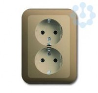 Розетка 2-м Schuko Alpha nea 16А 250В бронза ABB 2014-0-1056