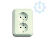 Розетка 2-м Schuko Alpha nea 16А 250В сл. кость ABB 2014-0-1346