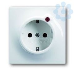 Розетка Schuko Impuls 16А 250В с защитой от перенапряжения альпийский бел. ABB 2011-0-3841