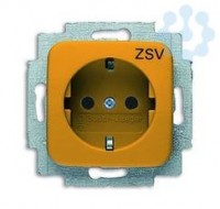 Розетка 1-м СП Busch-Duro 2000 SI 16А IP20 250В Schuko центральная плата и суппорт оранж. ABB 2CKA002011A2233