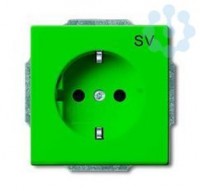 Розетка 1-м СП Solo/future 16А IP20 250В Schuko зел. ABB 2CKA002011A3722