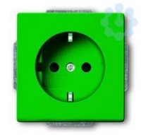 Розетка 1-м СП Solo/future 16А IP20 250В Schuko защ. шторки зел. ABB 2CKA002013A5323