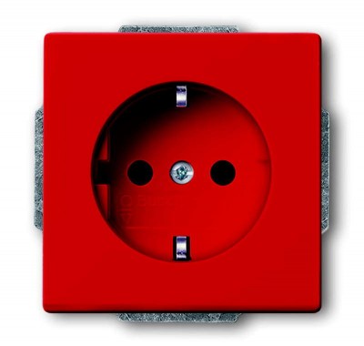 Розетка Schuko Solo/future 16А 250В защ. шторки красн. ABB 2013-0-5322