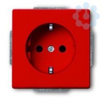 Розетка Schuko Solo/future 16А 250В защ. шторки красн. ABB 2013-0-5322
