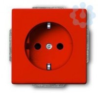 Розетка 1-м СП Solo/future 16А IP20 250В Schuko защ. шторки оранж. ABB 2CKA002013A5324