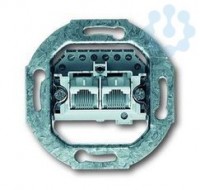 Механизм розетки телефонной 2-м RJ45 ISDN кат.3; RJ11/12 2х8п параллельно ABB 2CKA000230A0235