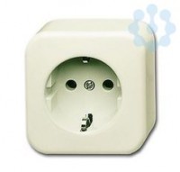 Розетка 1-м ОП Busch-Duro 2000 AP 16А IP20 250В 2P+E Schuko защ. шторки сл. кость ABB 2CKA002044A0063