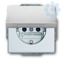 Механизм розетки 1-м СП Solo/future 16А IP20 250В с крышкой серебр./алюм. ABB 2CKA002018A1487