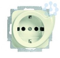 Розетка 1-м СП Busch-Duro 2000 SI 16А IP21 250В 2P+E Schuko с выталк. вилки сл. кость ABB 2CKA002011A2597