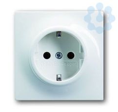 Розетка 1-м СП Impuls 16А IP21 250В 2P+E Schuko защ. шторки альп. бел. ABB 2CKA002013A4953