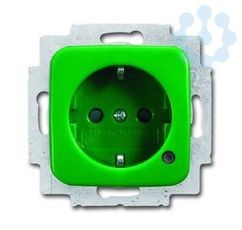 Розетка 1-м СП Duro 16А IP21 250В Schuko с LED-индикацией зел. ABB 2CKA002013A5282