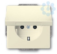 Розетка 1-м СП Solo 16А IP20 250В 2P+E с крышкой сл. кость ABB 2CKA002018A1465