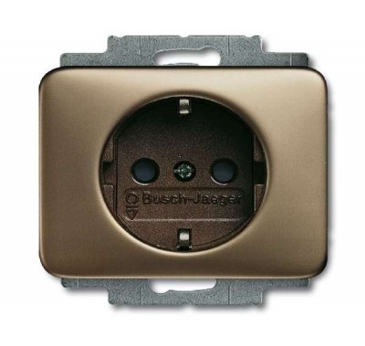 Розетка Alpha 2P+E защ. шторки бронза ABB 2013-0-4466
