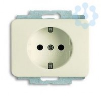 Розетка Alpha 2P+E защ. шторки крем-бел. ABB 2013-0-5240