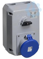Розетка 263MM6 63А 2P+E 6ч с выкл. и мех. блокировкой металл. IP44 ABB 2CMA168031R1000