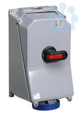 Розетка 2125MM6 125А 2P+E 6ч с выкл. и мех. блокировкой металл. IP44 ABB 2CMA168047R1000