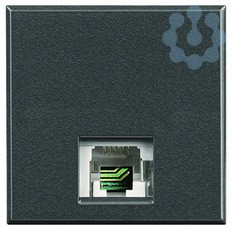 Разъем телеф. RJ11 кат.3 тип коннектора К10 Axolute антрацит Leg BTC HS4258/11D
