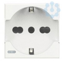 Розетка 1-м СП 2мод. Axolute 16А IP20 2P+E с заземл. немецк. стандарт бел. Leg BTC HD4140A16