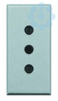 Розетка 1-м СП 1мод. Axolute 10А IP20 250В 2P+E с заземл. d4мм алюм. Leg BTC HC4113
