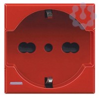 Розетка 1-м СП 2мод. Axolute 16А IP20 2P+E с заземл. немецк. стандарт для выделенной линии питания красн. Leg BTC H4140/16R