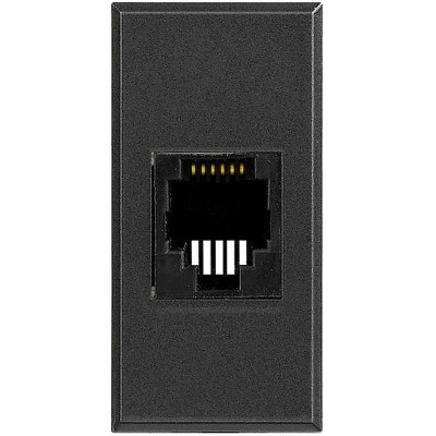 Розетка компьютерная Axolute RJ45 кат.6 UTP 110 антрацит Leg BTC HS4262C6