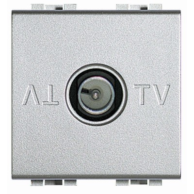 Розетка TV LivingLight 2мод. суппортом алюм. Leg BTC NT4202D/2