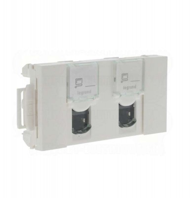 Механизм розетки компьютерной 2-м СП 4мод. Mosaic RJ45 кат.6 FTP CD Leg 076546