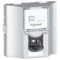 Розетка компьютерная проходная СП Mosaic RJ45 кат.6A STP алюм. Leg 078629