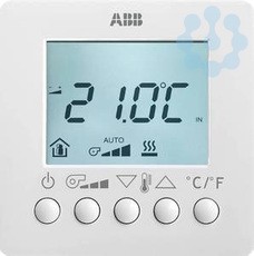 Термостат комнатный 6138/11-84-500 с ЖК-дисплеем для управления Fan- Coil SM альп. бел. ABB 2CKA006138A0003