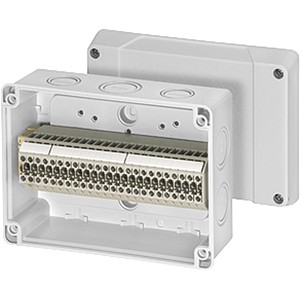 Коробка распределительная ОП 125х167х82мм IP65 RK9104 с ряд. клемн. 24к. HENSEL 6000033