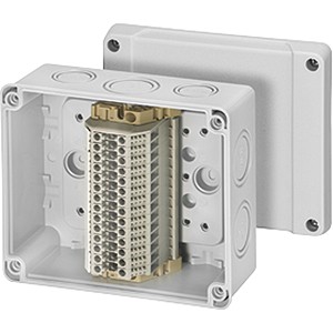Коробка распределительная ОП 139х119х70мм IP65 RK9064 с ряд. клемн. 14к. HENSEL 6000031