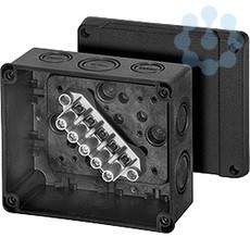 Коробка распределительная ОП 119х139х70мм IP66/67 с клемм. KD 5065 черн. HENSEL 60000792