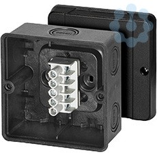 Коробка распределительная ОП 98х98х61мм IP66/67 с клемм. KD 5045 черн. HENSEL 60000791