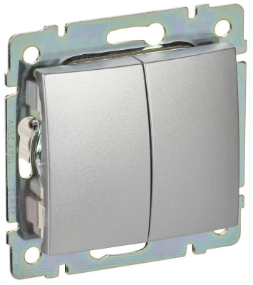 Выключатель 2-кл. СП Valena 10А IP31 250В механизм алюм. IEK 770105
