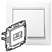Розетка компьютерная 1-м СП Valena RJ45 кат.6 UTP на захватах механизм бел. IEK 774246