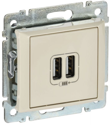Розетка USB 2-м СП Valena сл. кость IEK 774170