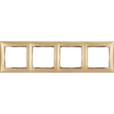 Рамка 4-м Valena горизонт. матов. зол. IEK 770304