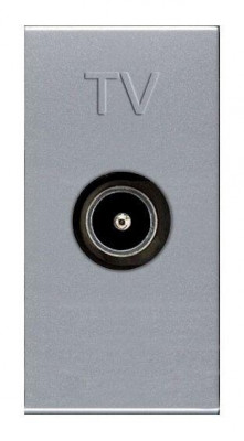 Механизм розетки TV 1мод. Zenit простой серебр. ABB 2CLA215070N1301