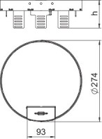 Рамка кассетная RKSRN2UZD3MS20 ном. размер R7 d275мм латунь OBO 7409292