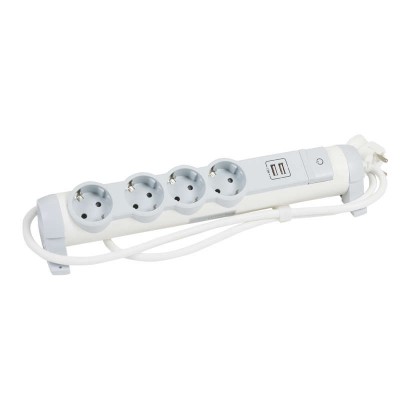 Удлинитель 4х1.5м 16А IP20 2хUSB+4х2P+E Leg 694615