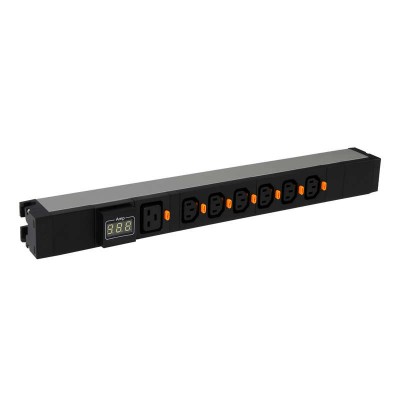 Блок распределения питания PDU 6 роз. С13 и 1 розетка С19А.м клеммный блок 19дюйм 16А Leg 646845