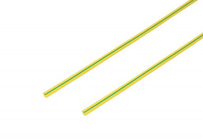 Трубка термоусадочная 1.5/0.75 1м желт./зел. Rexant 20-1507