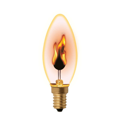 Лампа декоративная IL-N-C35-3/RED-FLAME/E14/CL с типом свечения 