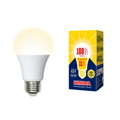 Лампа светодиодная LED-A60-11W/WW/E27/FR/NR Norma 11Вт матовая E27 (упак. картон) Volpe UL-00003787