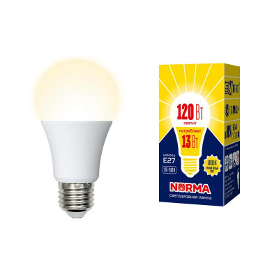 Лампа светодиодная LED-A60-13W/WW/E27/FR/NR Norma 13Вт матовая E27 (упак. картон) Volpe UL-00004024