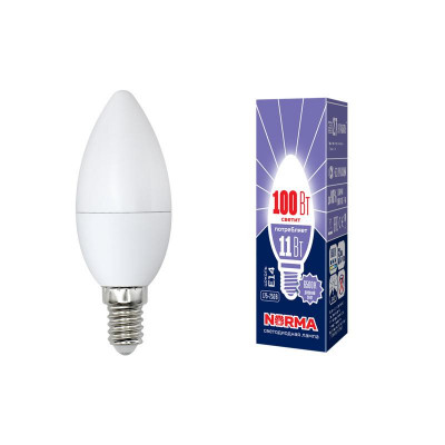 Лампа светодиодная LED-C37-11W/DW/E14/FR/NR Norma 11Вт матовая E14 (упак. картон) Volpe UL-00003810